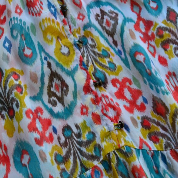 Anthropologie Maureen Paisley Tunic Dress Babydoll Chiffon Flowy Top Size M/P - Picture 8 of 14